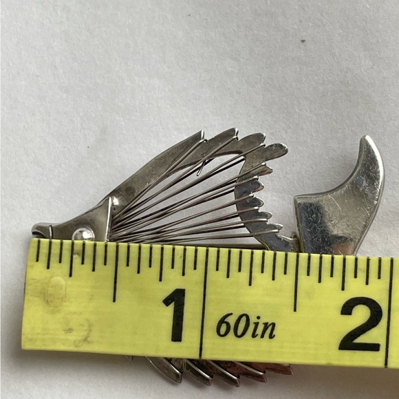 Vintage Sterling 925 Stamped Silver Wire Fish Brooch Pin Taxco Mexico Ta-116 - Picture 10 of 11